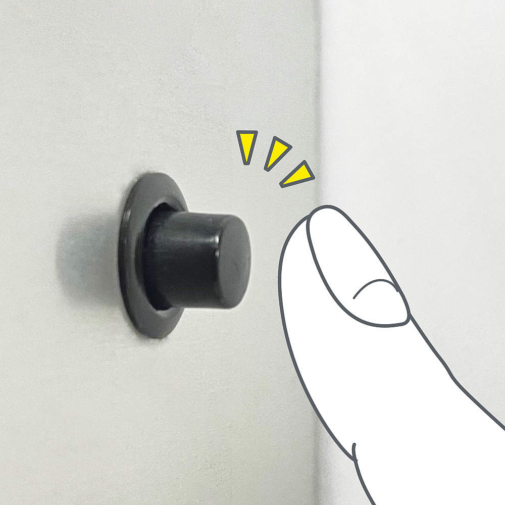 小型でも指で押せて簡単に脱着できます。 カムロックファスナー 255FT型 小型ボタンタイプ 樹脂製/省スペース仕様 カムロックファスナー