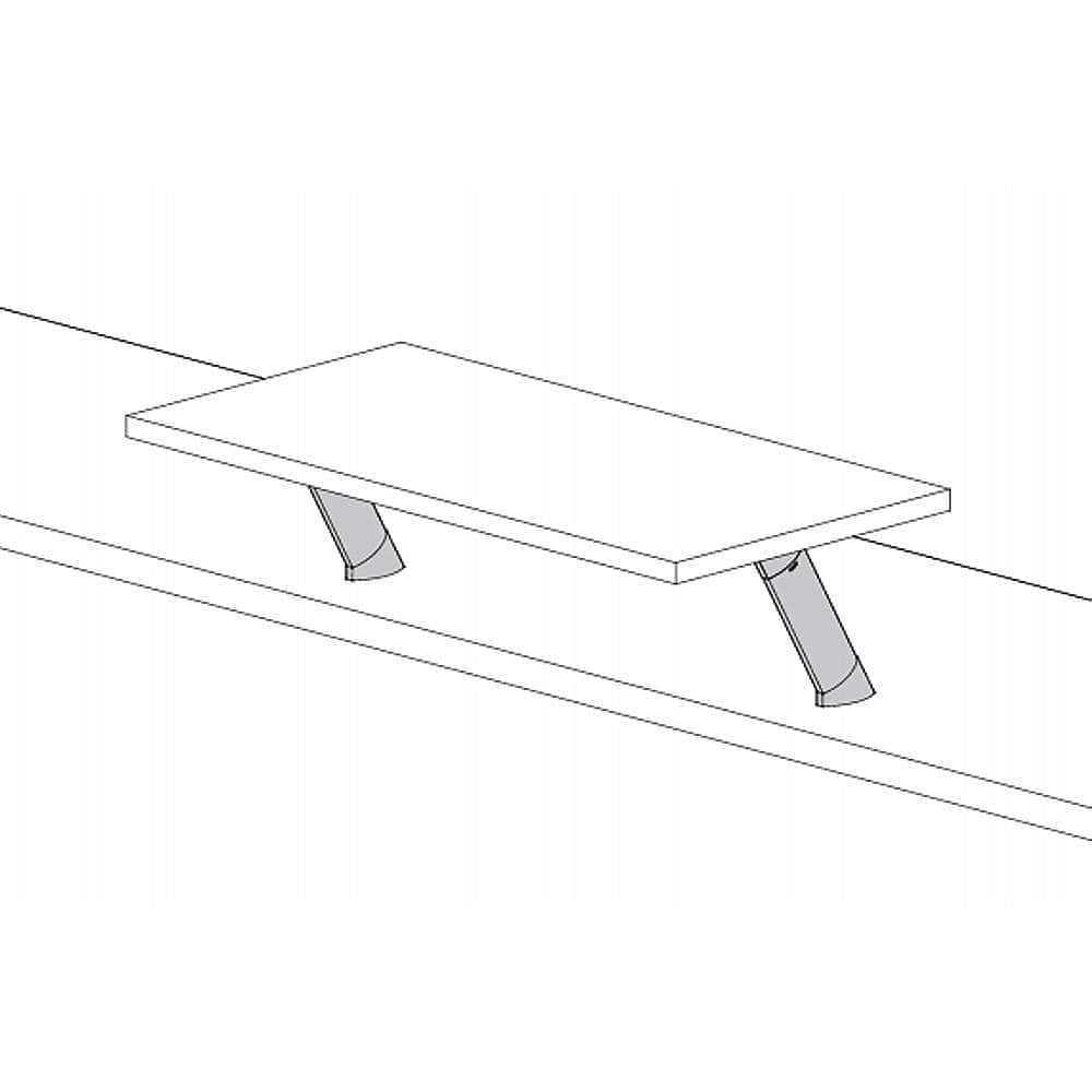 カウンター用支柱金物 CTB50-PM60-170型 60° 天板裏止め仕様