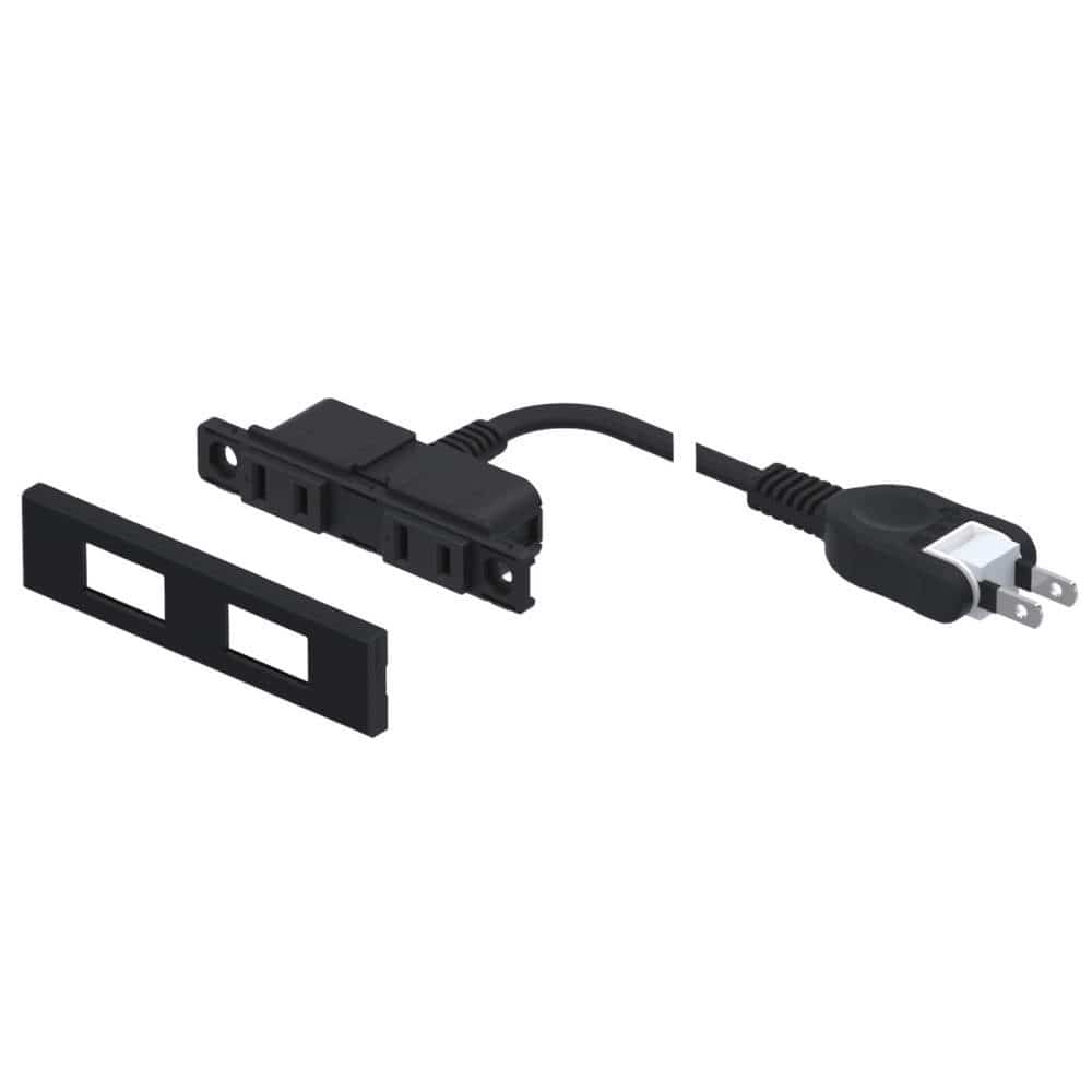 本体色:ブラック、プレート色:ブラック<br>電源コード長さ:2m 薄型埋込コンセントユニット DMT-PB型 金属プレート(面付)・結線済仕様