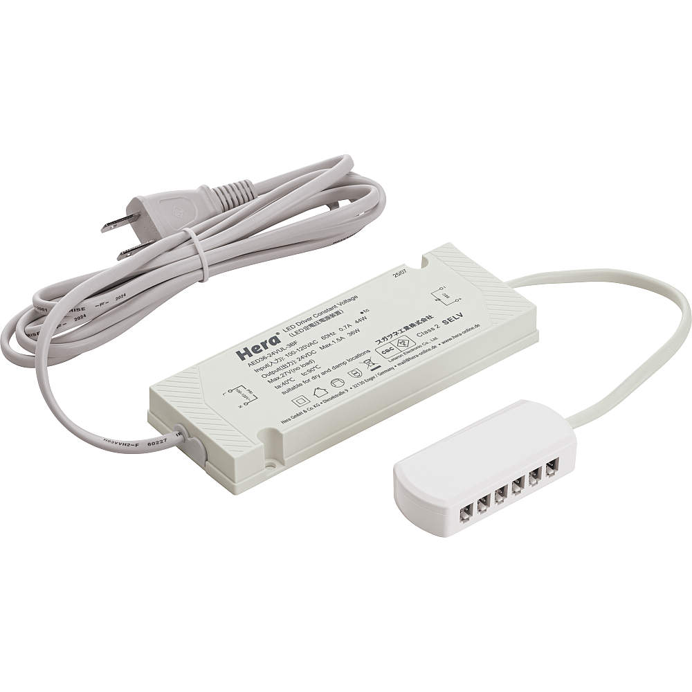 分岐ボックス一体型ACアダプター SL-PS24-36T-12 35.1W・薄型タイプ Hera