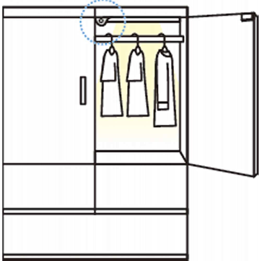 使用例(面付仕様)<br>扉開時点灯 プッシュOFFスイッチ SL-SW2-AC100型