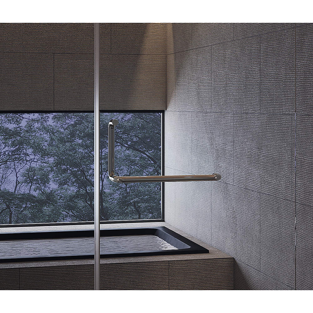 バスルーム ガラスドア用L型ハンドル HA-4222A型 ステンレス