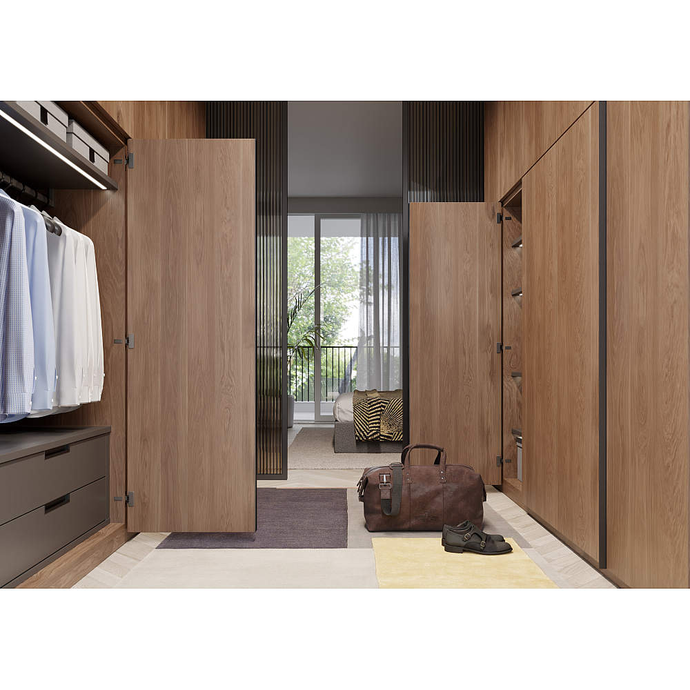 クローゼット収納 隠し丁番 コネクタ 木扉用/16.5mmかぶせ/側板埋込タイプ