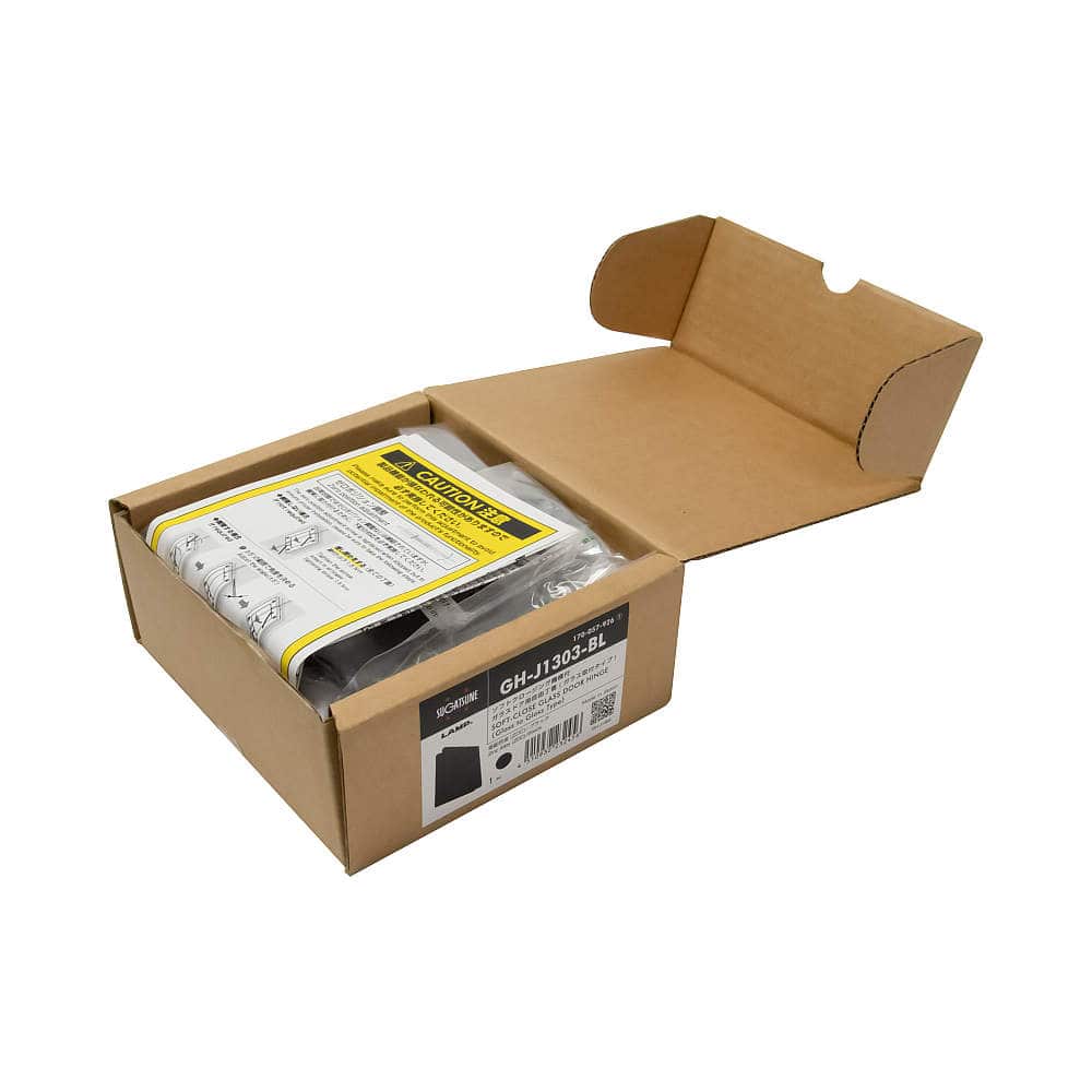 ソフトクロージング機構付ガラスドア用自由丁番 GH-J1303型 ガラス取付タイプ