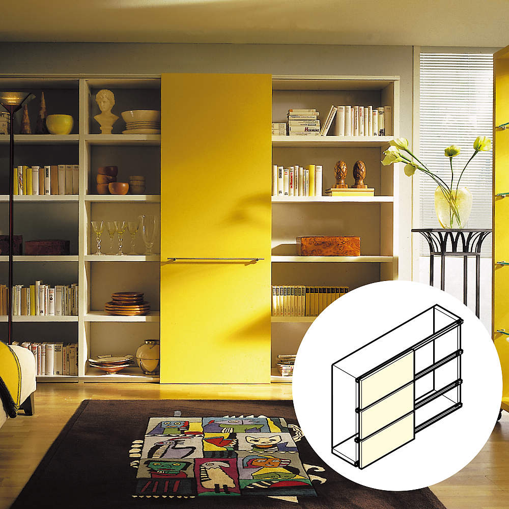 複数枚の扉を重ねて構成します。 エクリーガル B25 H-X-FS かぶせ ハワ スライディング ソリューションズ