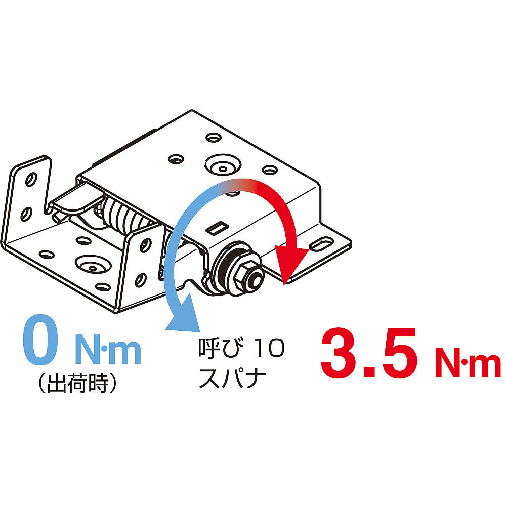 保持トルク調整機能 アシストトルクヒンジ HG-TLAJ-U型 内側付け トルク調整機能付